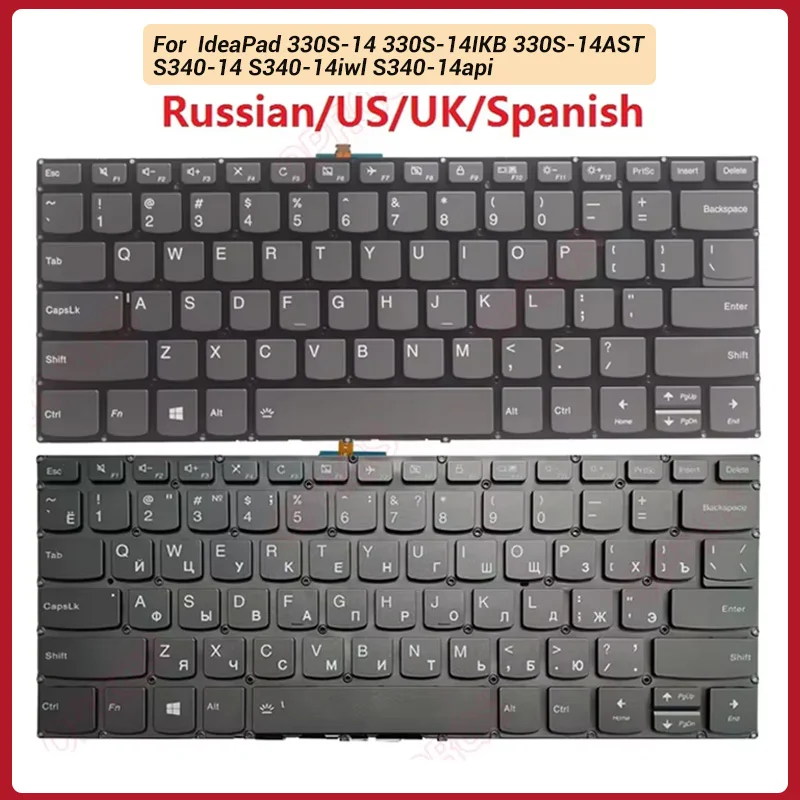 NEW Russian/US/UK/Spanish Laptop Keyboard For IdeaPad 330S-14 330S-14IKB 330S-14AST S340-14 S340-14iwl S340-14api