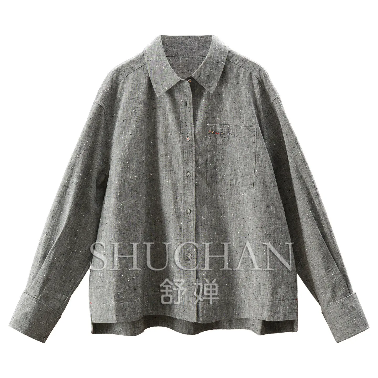 Retro Pitting 100 Cotton Loose Shirt E007 Blusas Mujer De Moda 2026 Blusas Femininas Elegantes Blusas Mujer