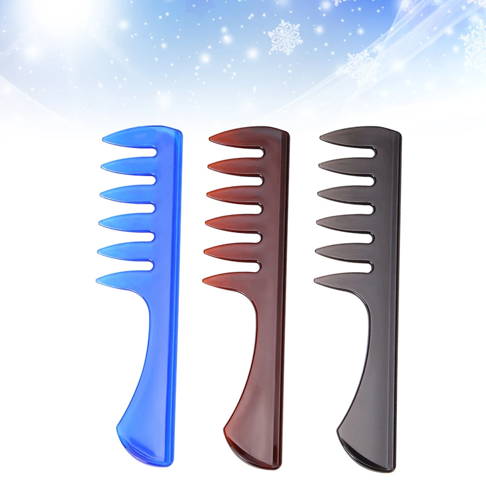 

3PCS Styling Hair Wide Fork Comb Teeth Tooth Combs for Men Hairdressing Accessories Portable Smooth Scalp Massage