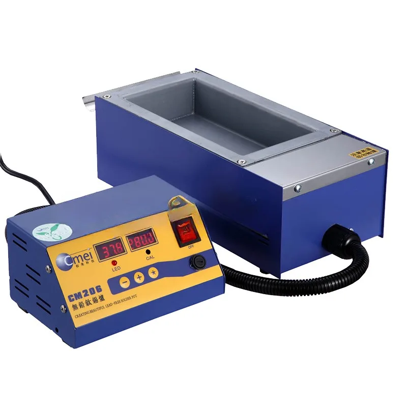 Intelligence melt tin 6.5KG Square Melting tin furnace CM-206 1000W 220V Lead-free Split solder pot Temperature control