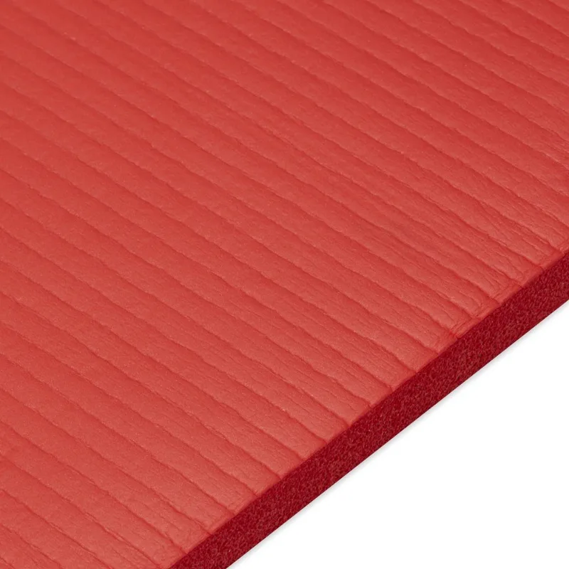 Fitness Yoga Mat, Red, Multi-Use, 72" x 24", Helps maintain comfort during floor exercises, with straps