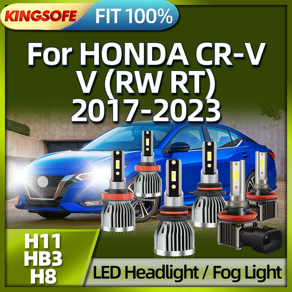 

For HONDA CRV V RW RT 2017 2018 2019 2020 2021 2022 2023 LED Headlight H11 Bulbs HB3 H8 Car Lamp Super Bright 30000LM 2/6Pcs