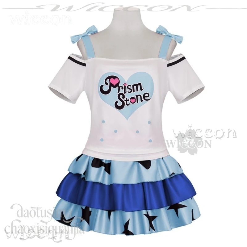 

Pretty Rhythm Rizumu Amamiya - Y2K Jirai Kei Dance Practice Clothes, Kawaii Blue Cake Dress + Wigs, Halloween cosplay full c