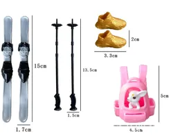 Winter Sports Theme Doll Accessories Ski Set for barbie Costume Pants Boots Skis Backpack Puppy Christmas Holiday Birthday Gift