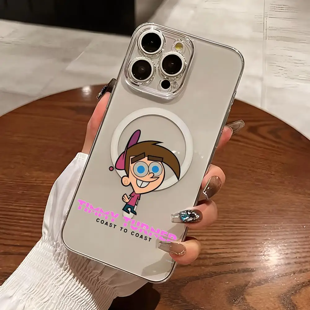 Funda para Teléfono The Fairly OddParents para iPhone 17/16/15/14/13/12/11 Pro Max, Transparente, TPU, MagSafe, Protección de Lente, Ajuste Delgado