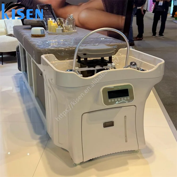 

Новейшая японская портативная массажная кровать с шампунем Headspa с резервуарами для воды, миска для мытья волос с подогревателем и пароваркой для использования в спа-салоне