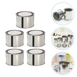 5 Pcs Pint Paint Cans with Lids Tinplate Bucket Metal Leftover Storage Containers Oil Multipurpose Based Empty