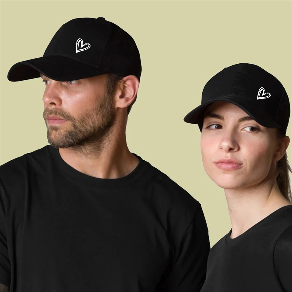 1 Piece Solid Color Heart Printing Pattern Baseball Cap for Women Men Baseball Hats Suitable Travel, Shopping Daily Leisure