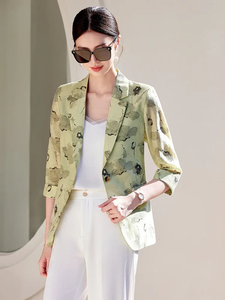 

Newest Spring Summer Formal Blazers Jackets Coat Elegant Half Sleeve Professional Office Work Wear Career Interview Outwear