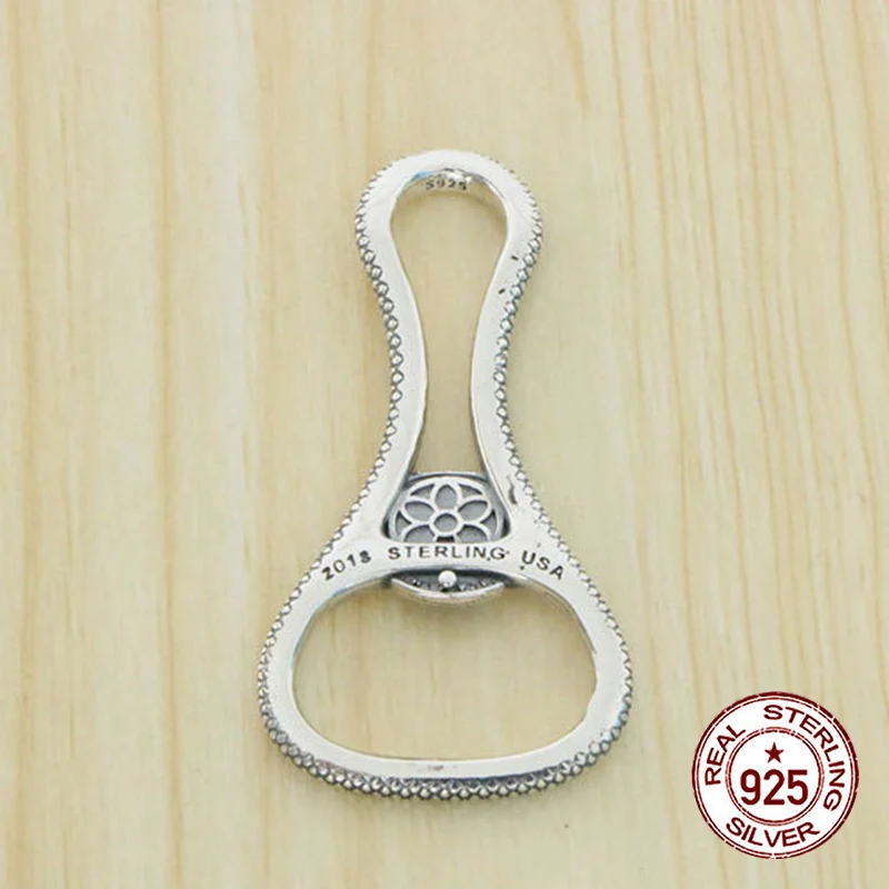 S925 Sterling Silver Pendant Fashion Hip Hop Bottle Opener Driver Style Personalized Handsome Jewelry Trendy