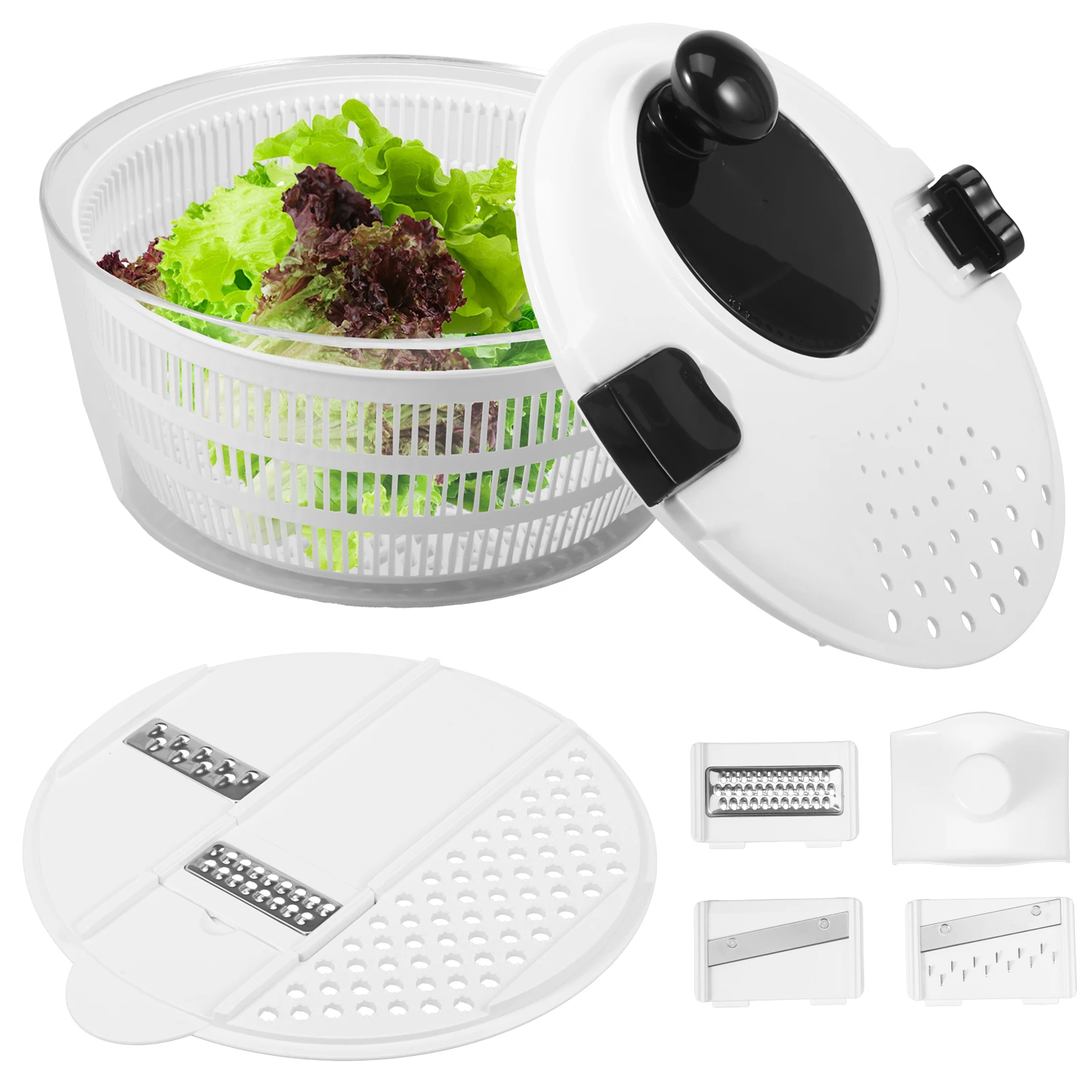 

4000 ML Salad Spinner Multi-functional Fruits and Vegetable Dehydrator Manual Herb Lettuce Strainer for Home Kitchen Accessories