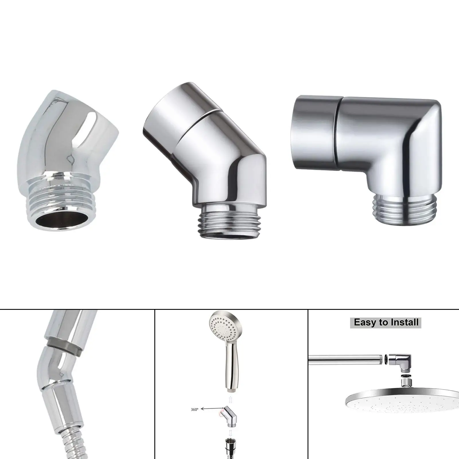 Copper Shower Elbow Adapter Rustproof Coupling Fitting for Bathroom Hand Shower Head Installation