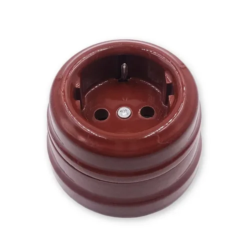 Imagen 2 del producto Interruptor de perilla de cerámica europea, enchufe de luz de pared, negro, blanco, marrón, alta calidad, mejora del hogar