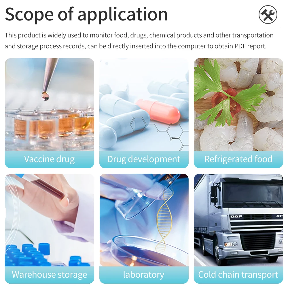 Enregistreur de données de température TempU05, 5 pièces/lot, 10000 Points, rapport USB, enregistreur jetable de 60 à 90 jours, analyseur de température pour chaîne du froid