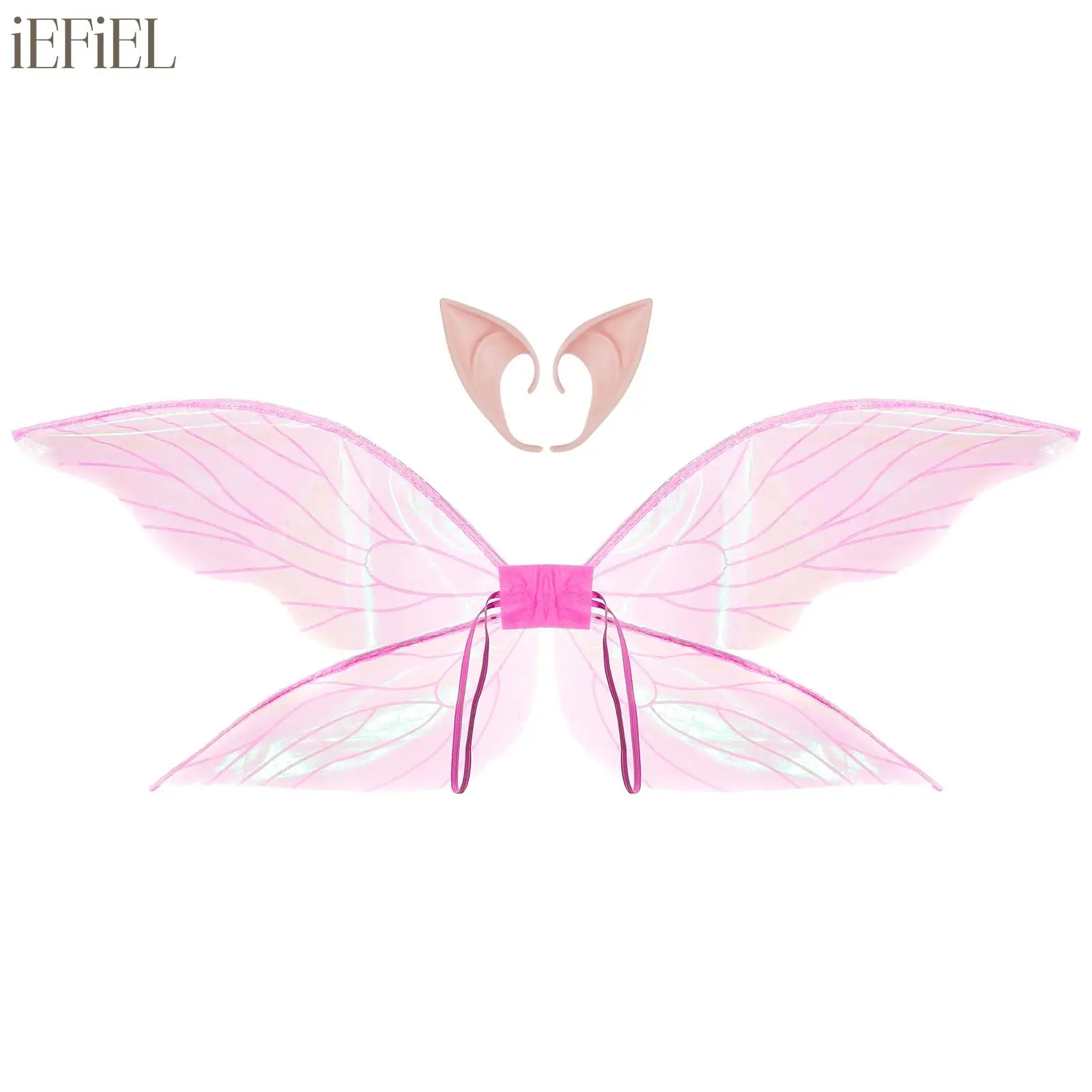 

Butterfly Fairy Wings Cicada Wing Princess Elf Angel Wing with Fairy Elf Ears Set Women Girls Halloween Party Cosplay Decoration