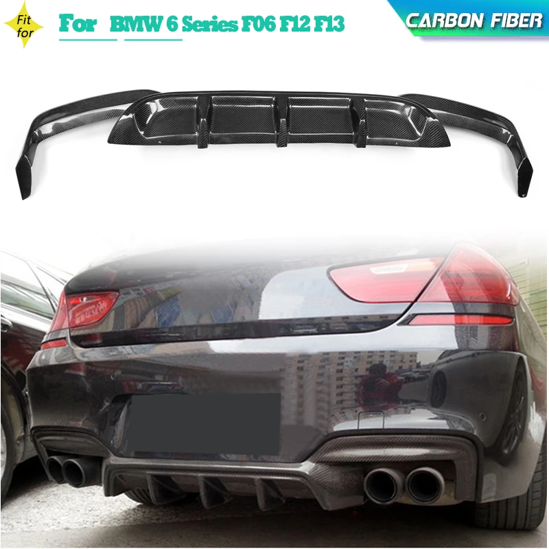 6 Series Carbon Fiber Rear Diffuser Lip For BMW F06 F12 F13 M6 M Sport Bumper 2012 - 2016 Convertible 640i 650i Rear Diffuser