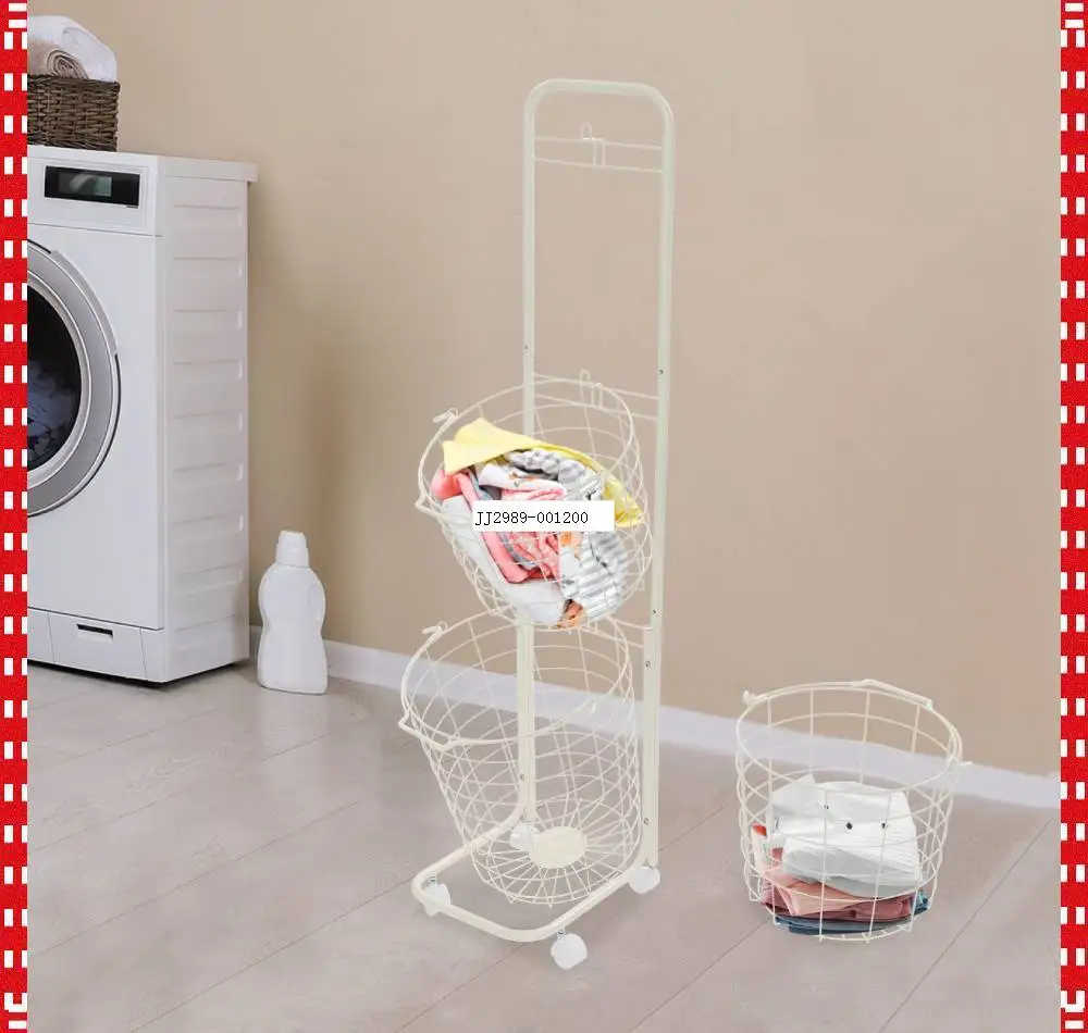 

Трехуровневая корзина для белья с роликами, с тремя съемными корзинами для белья. Универсальная корзина для хранения.