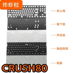 WOB CRUSH80 RGB Keyboard sound foam pack poron foam packs IXPE pad and PET films PC POM FR4 Plates