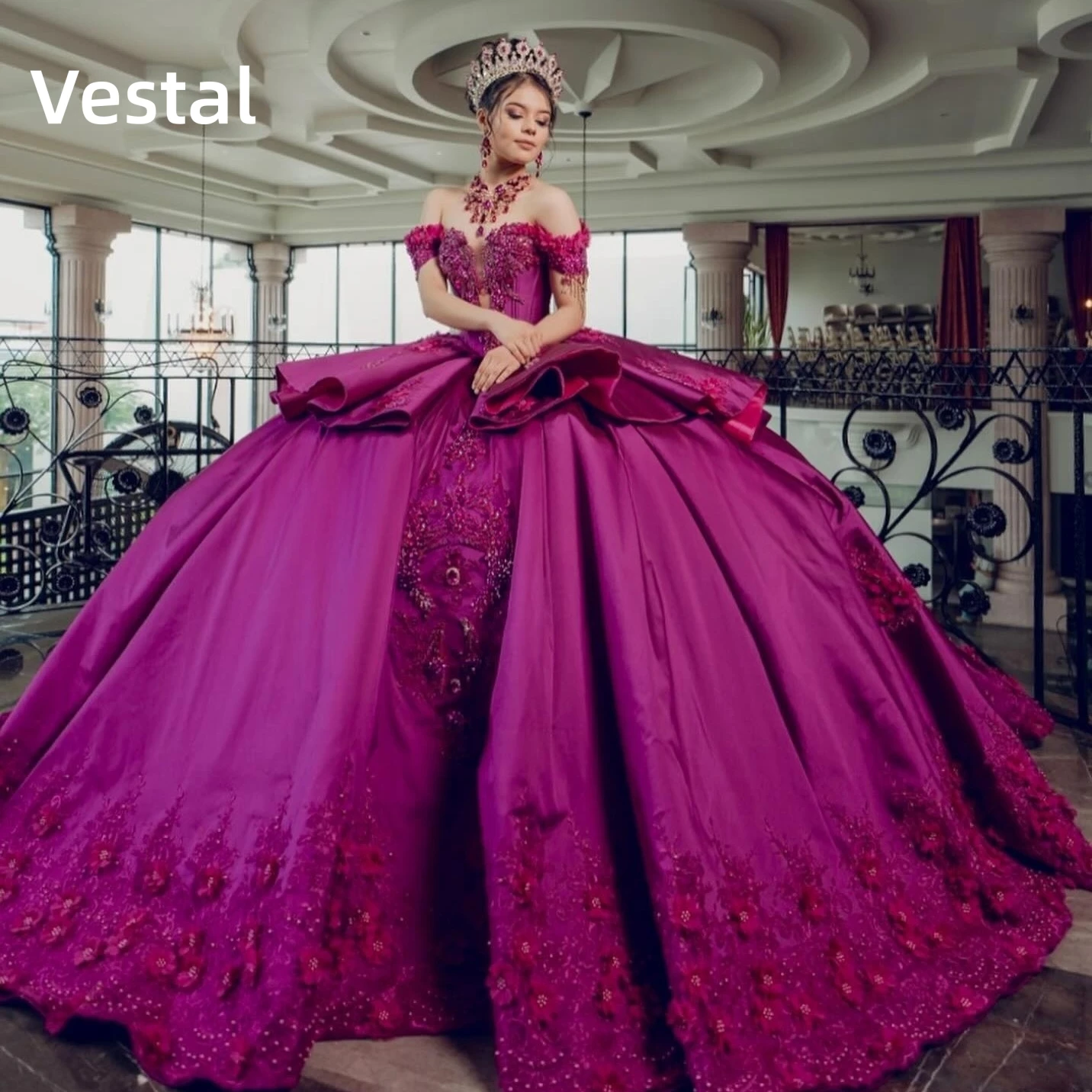 

Pink Off The Shoulder Quinceanera Dress with Bow Beaded Lace Ball Gown Sweetheart Prom Party Gown Sweet 15 Dress Customized