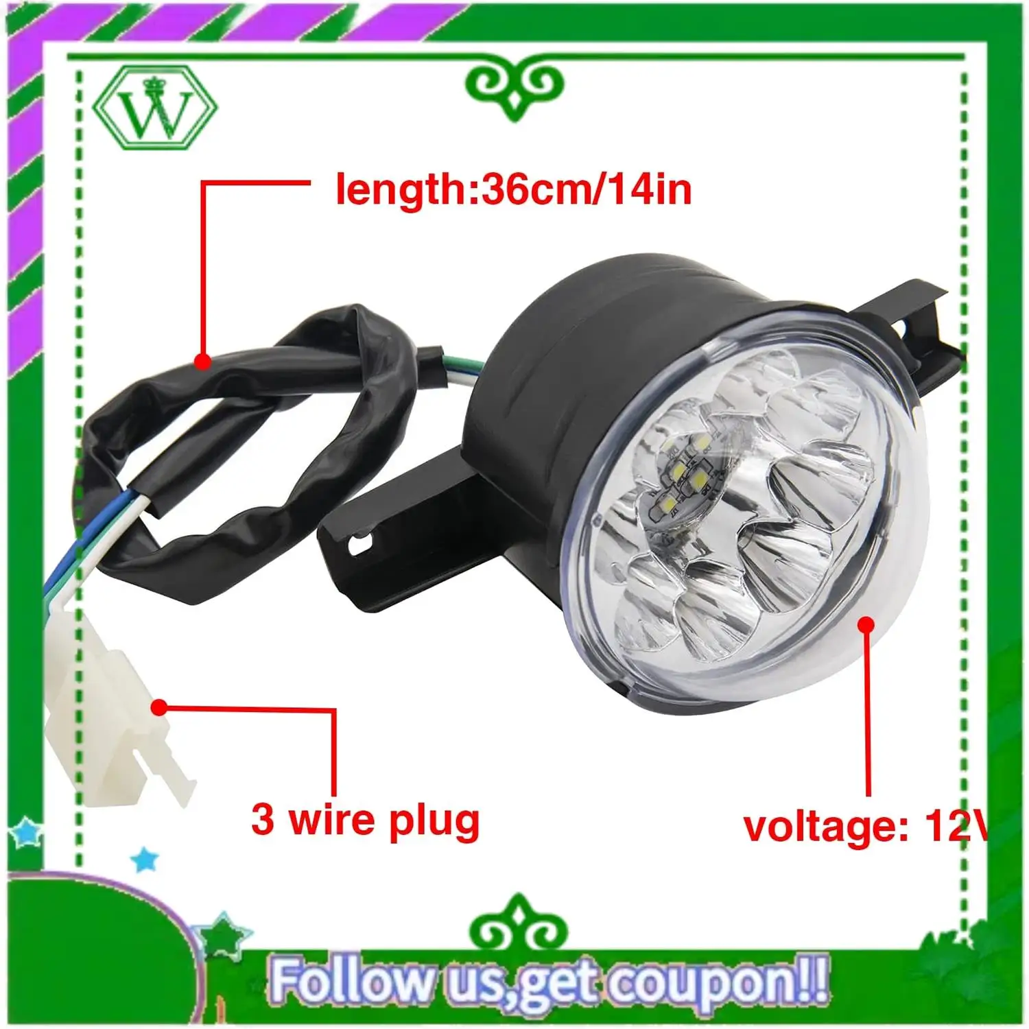 AC34-2Pcs 12 فولت LED ATV الجبهة العلوي 125Cc 150Cc 250Cc 300Cc المصابيح الأمامية للصينية Taotao JCL Baja Yamoto Kazuma Roketa