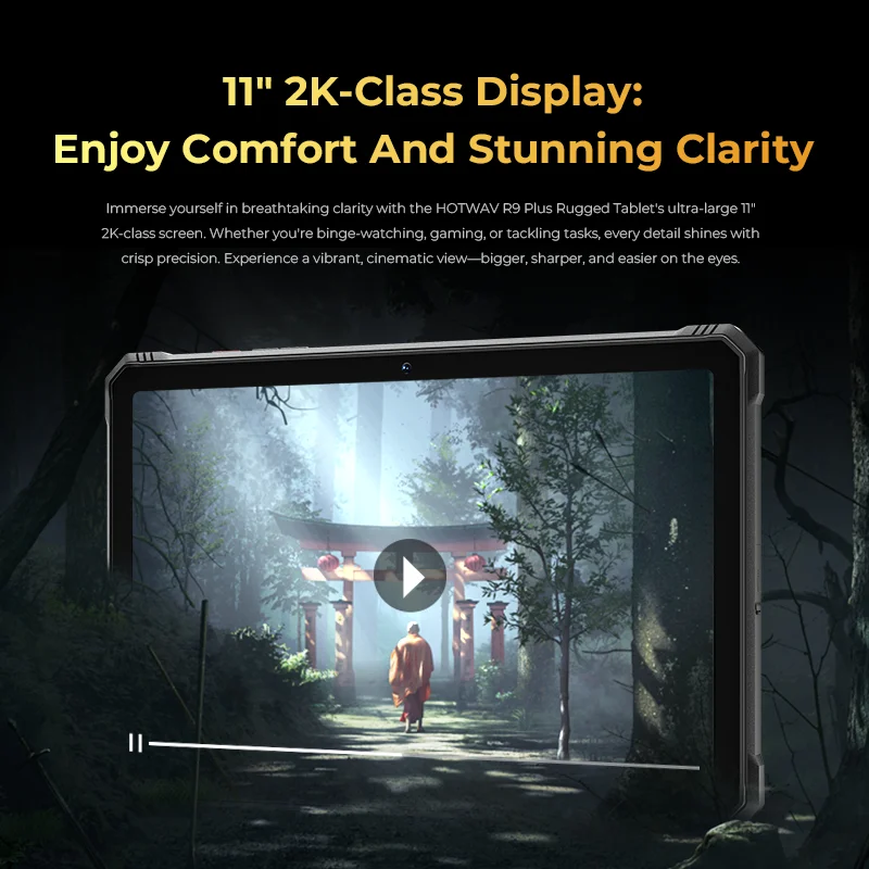 แท็บเล็ต HOTWAV R9 Plus 4G รุ่นทนทาน แบตเตอรี่ขนาดใหญ่ 20080mAh หน้าจอ 11 นิ้ว ความละเอียด 2K แรม 8GB ความจุ 512GB สมาร์ทโฟนแพด กล้อง 64MP ระบบสแกนใบหน้า แท็บเล็ตพีซี ระบบปฏิบัติการ Android 14