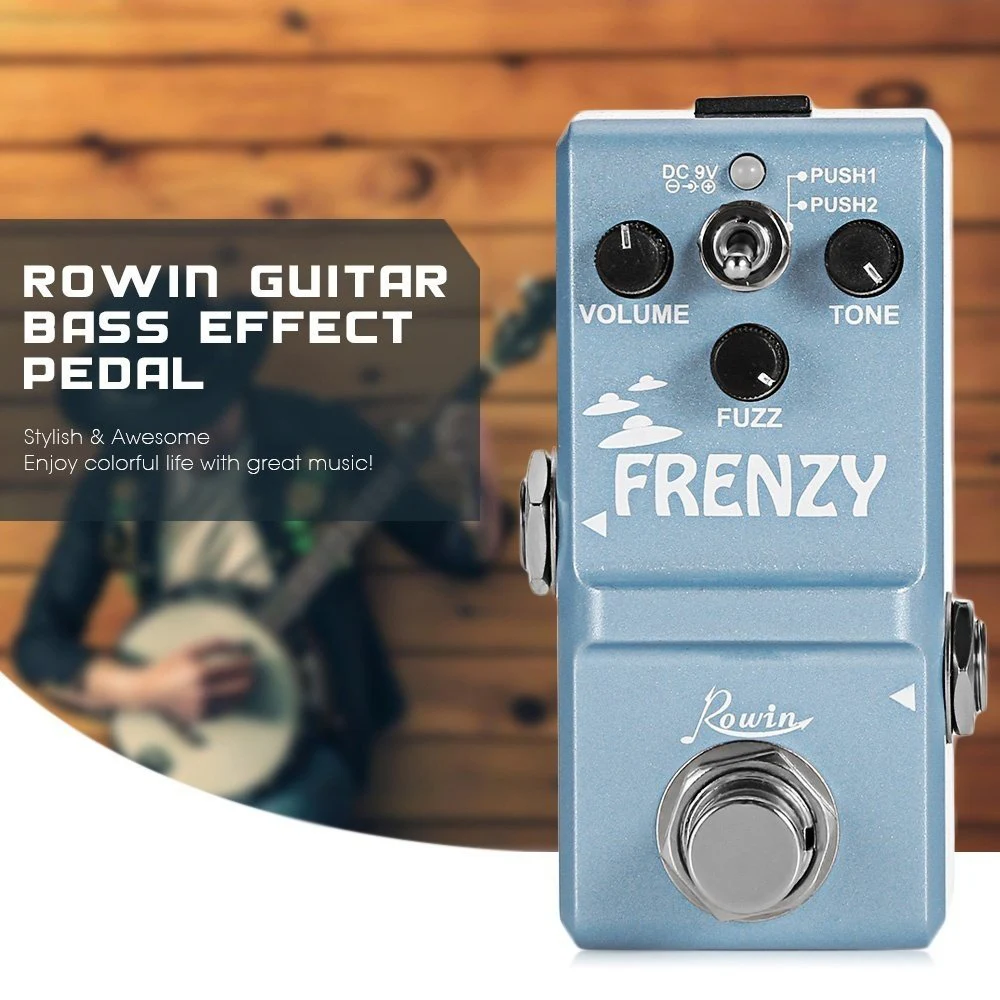 Super Recommended Rowin Tiny Classic FRENZY Electric Guitar Pedal Fuzz Volume Nano G-fuzz Mini Full Metal Shell 2 Modes