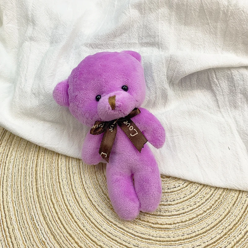 NONE 30 stücke Neue 21 Farbe Mini Bär Plüsch Puppe Schlüsselbund 12 cm Nette Bunte Bär Tier Stofftiere Für Mädchen tasche Anhänger Kinder Geschenke 3