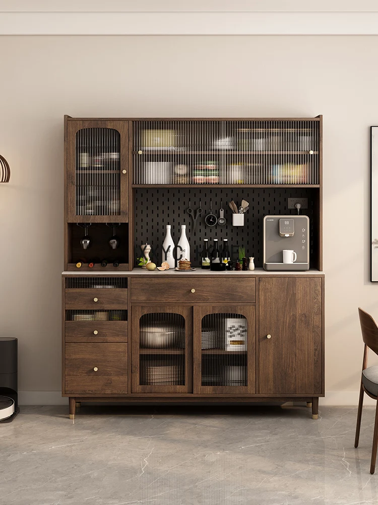 

Retro Style Design Wine Cabinet Solid Wood Construction Storage Sideboard Wine Cabinet Lemari Sudut Vitrinas Bar Furniture LVWC