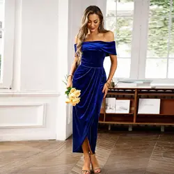 Women's Dresss Autumn/Winter Elegant One Shoulder Long Dresss Vestidos De Gala Mujer Elegantes Y Sexy Платье Женское Вечернее