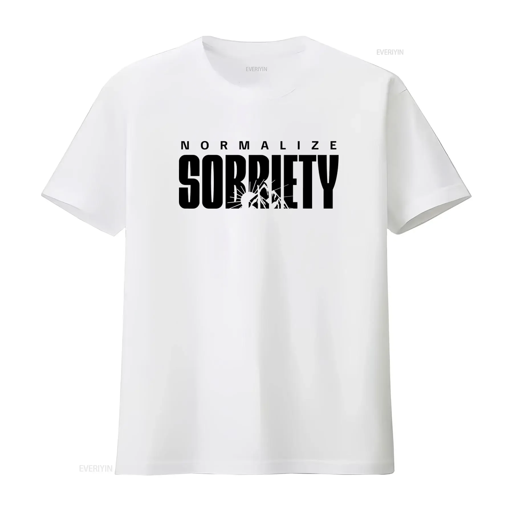 Футболка «Нормализуйте трезвость»: Восстановление после зависимости, сохранение трезвости, чистота, винтажный стиль, легкая потертость