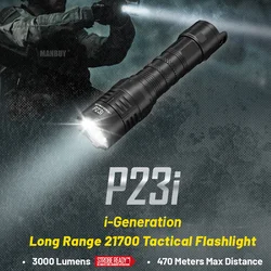 Nitecore P23i Tactical Rechargeable Flashlight 5000mAh 21700 Battery Luminus SFT-70 3000Lm LED Gear Law Enforcement Search Light