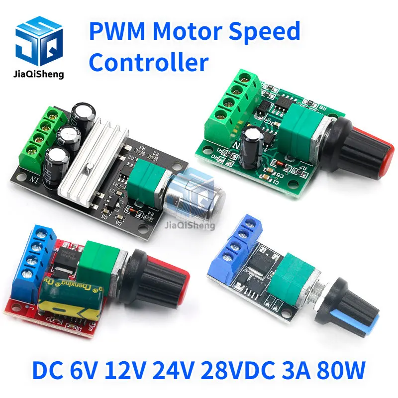 DC 6V 12V 24V 28VDC 3A 80W PWM Motor Speed Controller Regulator Adjustable 3A Motor Speed Controller Regulator