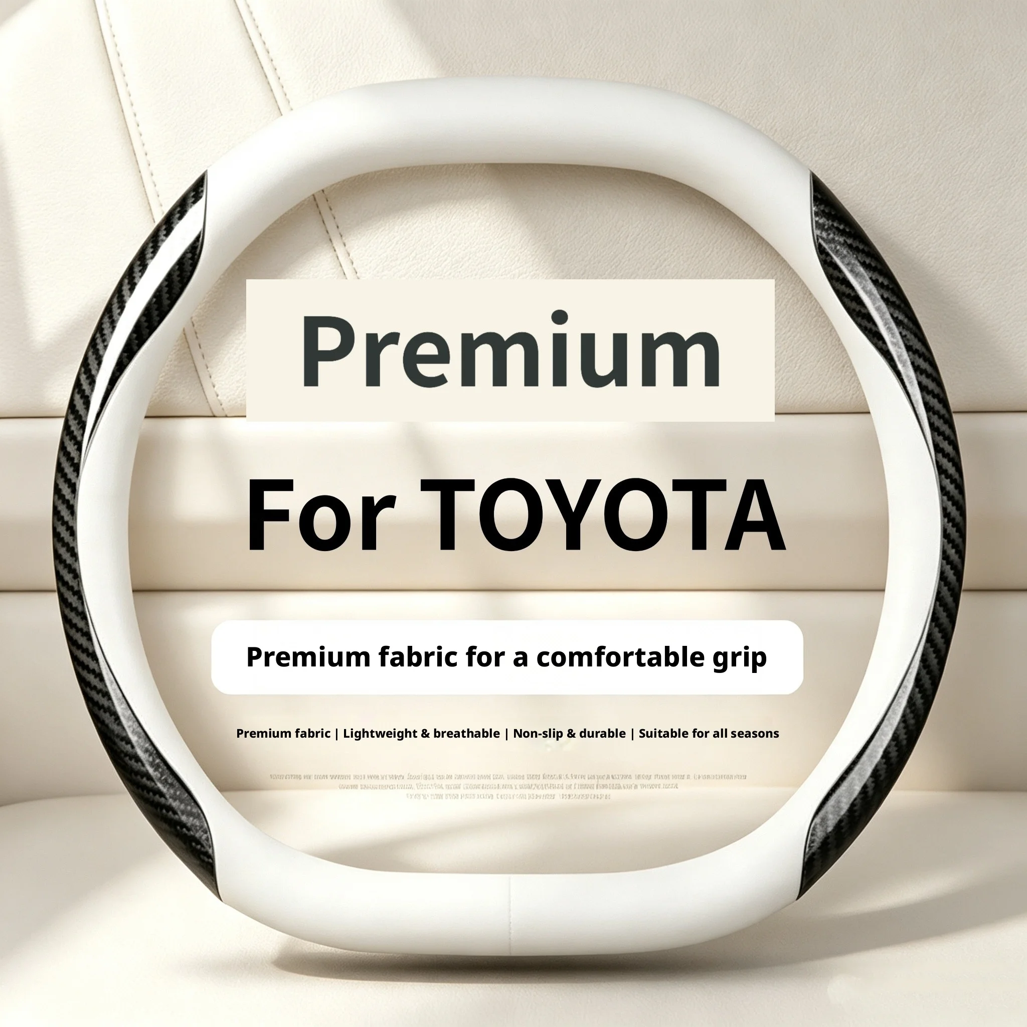 Fit 14.5-15in carbon fiber patterned steering wheel cover suitable for Toyota GR Sport, XSE RAV4 Prime, GR86 Auto Interior Parts
