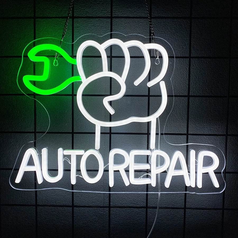 Auto Repair Neon Sign For Wall Decor,Light Up Sign For Man Cave,Workshop,Auto Repair Shop Decor,Garage,Cool Gifts For Dad/Man