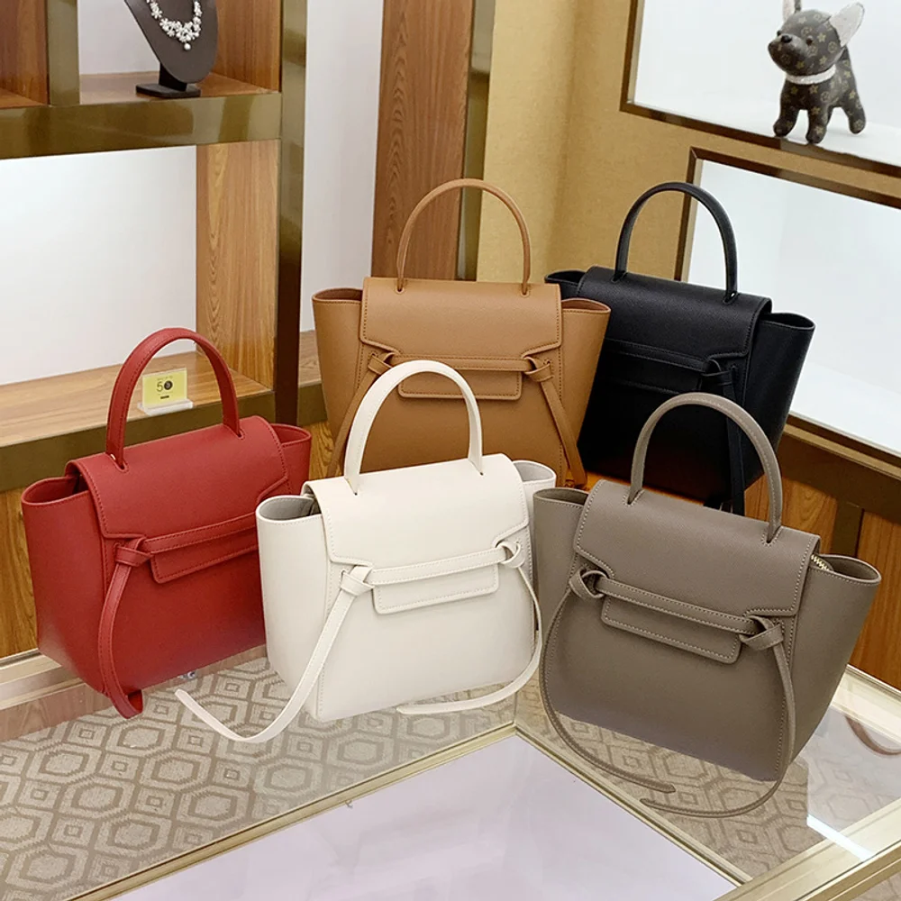 

2026 New Simple Palm Pattern Pico Catfish Bag Wings Bag Single Shoulder Diagonal Cross Handheld Leather Tote Women's Bag