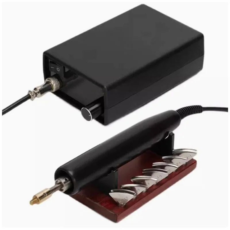 Digital Temperature Control Electric Leather Creasing Machine With 7Pcs Head EU Plug, G& C Folding G& C Leather Edge Set