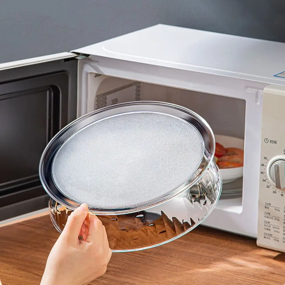 غطاء طعام شفاف لغطاء الطعام في الميكروويف مع مقبض واقي من رش الميكروويف المقاوم للحرارة وأطباق طعام قابلة للتكديس والفريزر