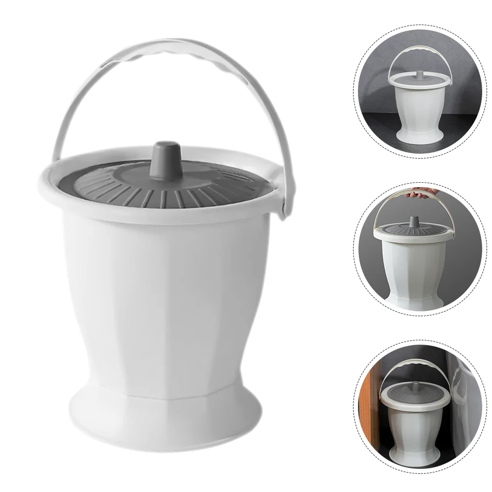 

Toilet Household Spittoon Portable for Adults Chamber Pot with Lid Urine Bucket Plastic Potty Urinal Bowl