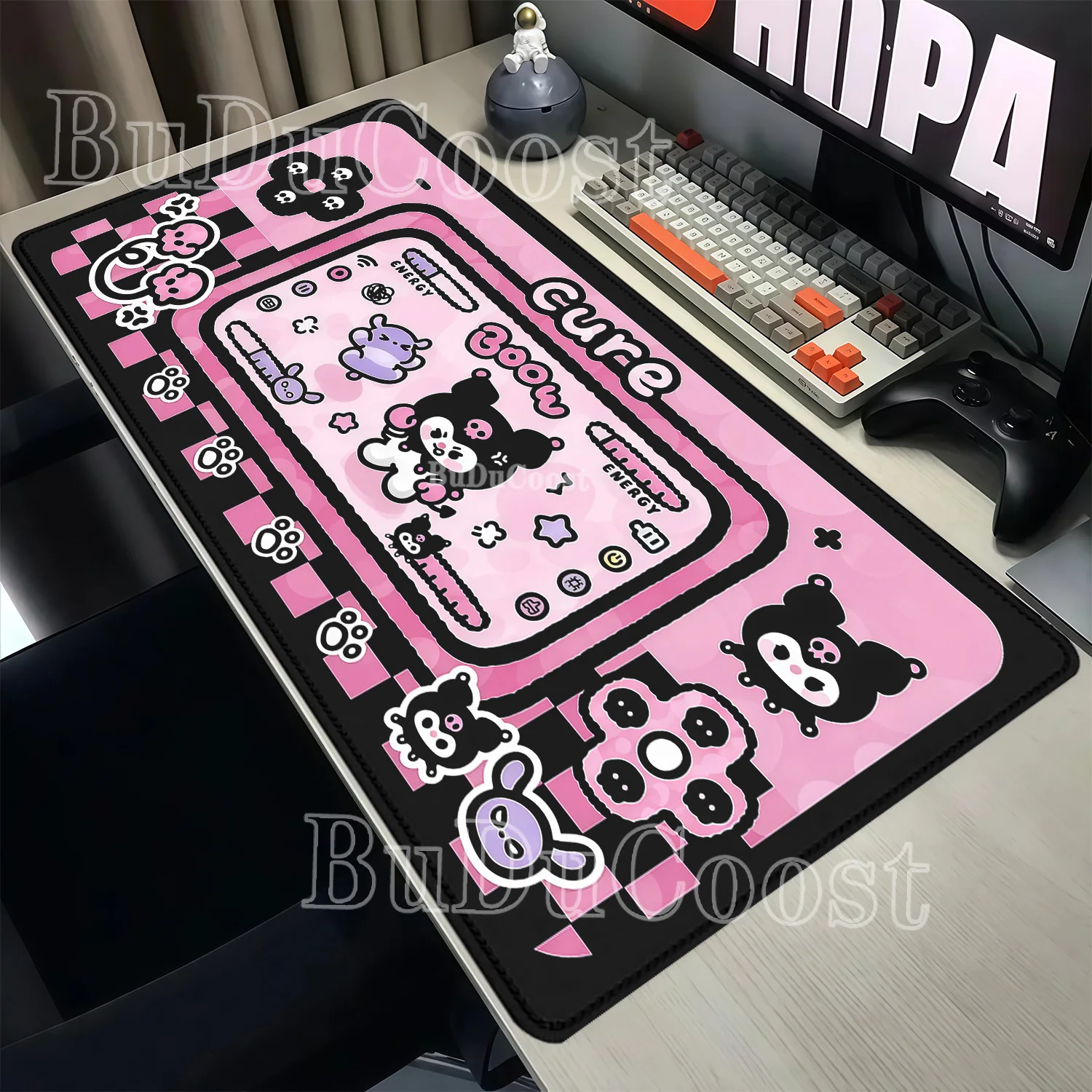 HD Printing Kuromi Anime Mouse Pad Large Non-slip Base Gaming Computer Cute Mousepad XXL Keyboard Gaming Office 40x90cm Desk Mat