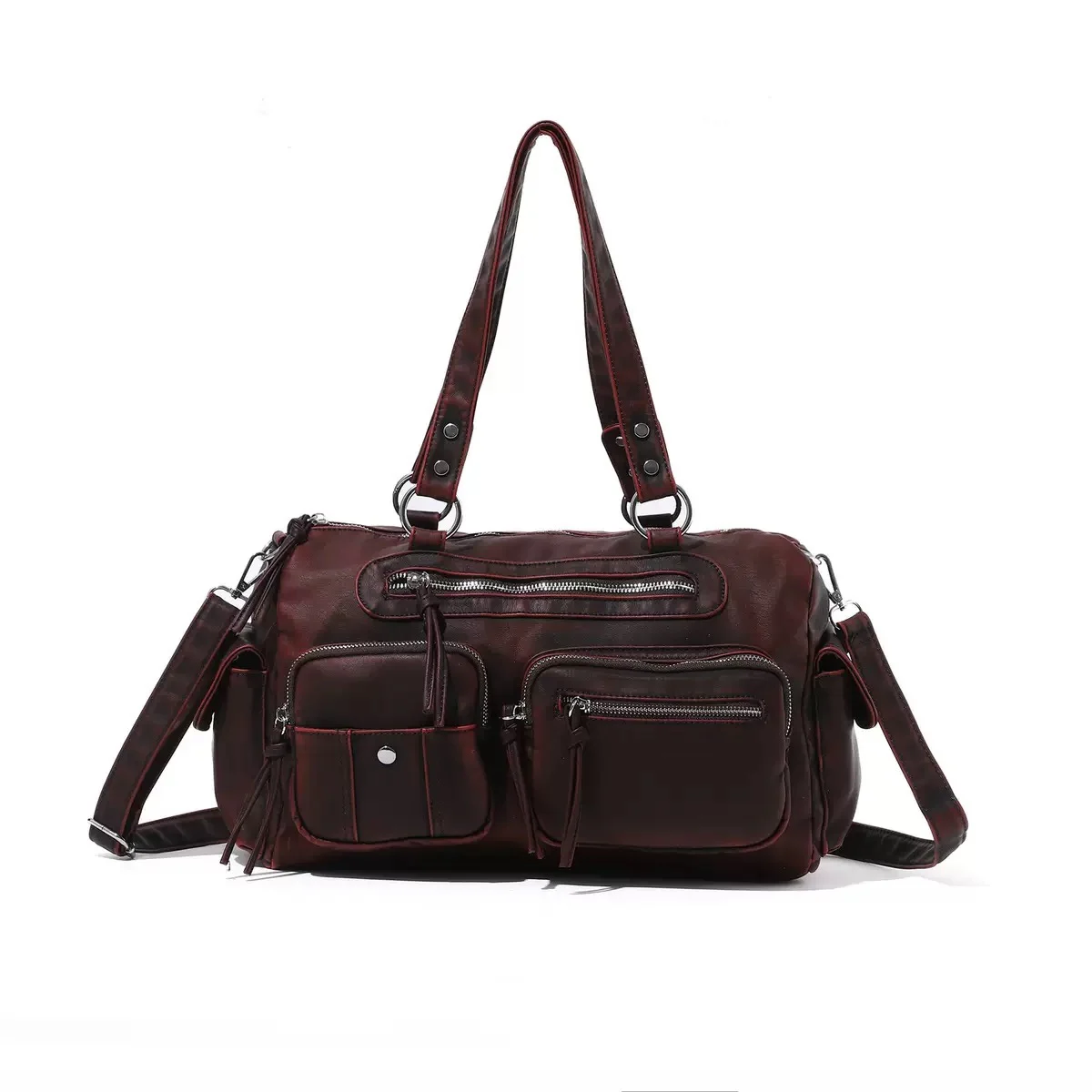 Designer Marke Spicy Girl Kontrast Farbe Schulter Unterarm Crossbody Bowling Motorrad Taschen für Frauen Bolsos Mujer – Detail 11