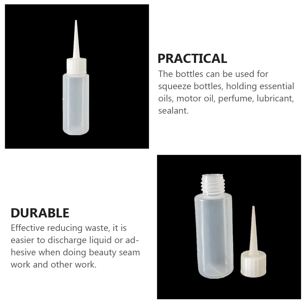 

8pcs 50ml Pointed Mouth Squeeze Bottles Plastic Refillable Empty Beauty Seam Dispensing PE Material Lightweight Reusable