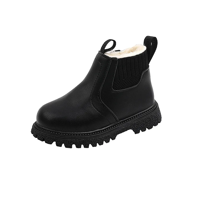 Winterstiefel für Jungen und Mädchen, modische Schneestiefel mit Reißverschluss, flauschig, warm, rutschfest, kurze Stiefel für Kinder, Lederschuhe für Kinder. – Detail 19