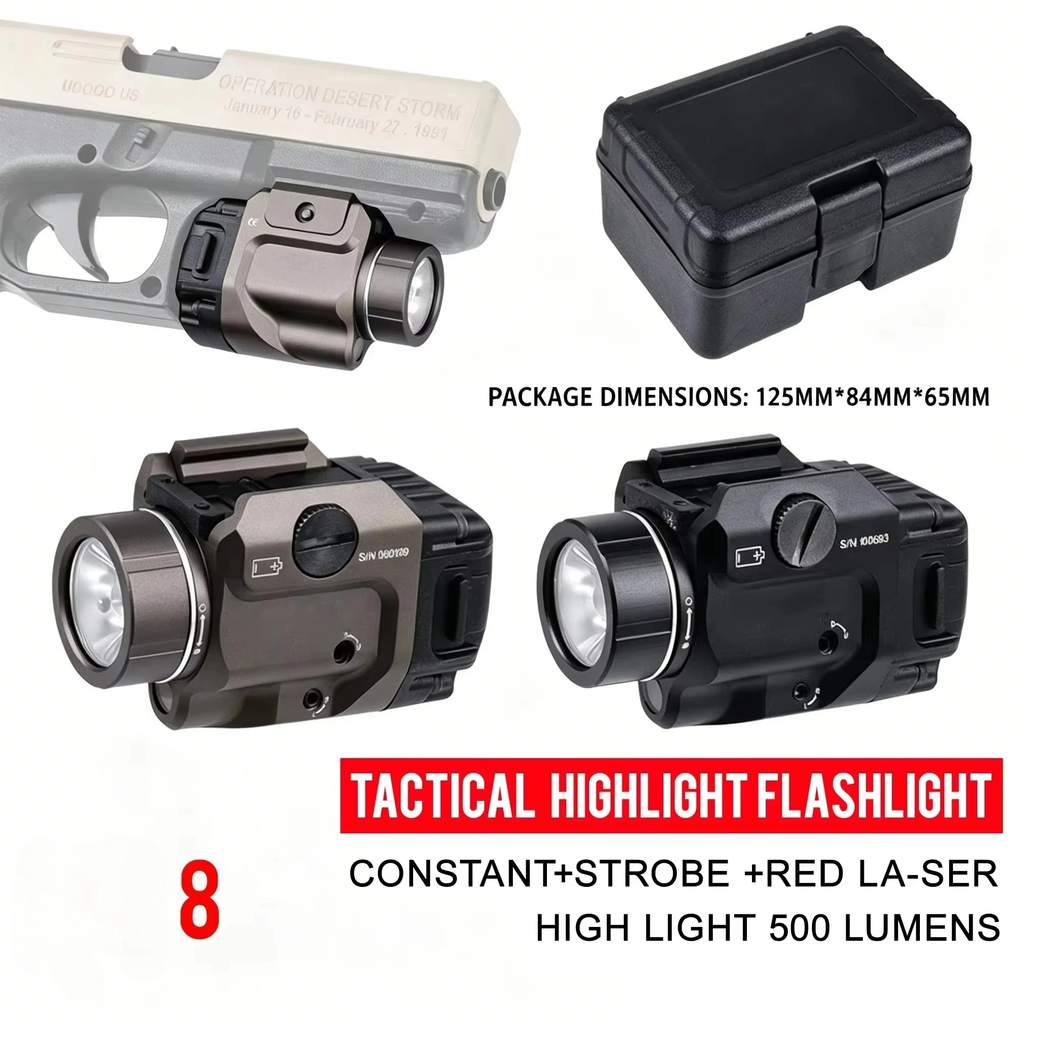 Taktische 1000-Lumen-LED-Taschenlampe 1 7 7X 8 Scout für Glock 17 19 1911, für Taurus G2c G3C, passend für 20-mm-Schiene – Detail 3
