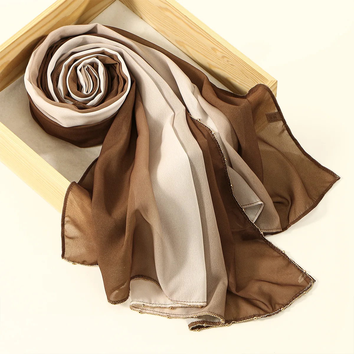 

Muslim Chiffon Hijabs Scarf Turban Beads Hijab for Woman Ramadan Foulard Musulmane Pour Femme Long Headscarf Turbante Mujer