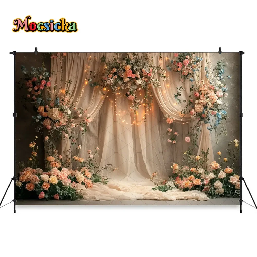 Mocsicka الزفاف ليلة التصوير خلفية زهرة بريق الستار خلفية فتاة عيد ميلاد الأمومة الفن استوديو الصور فوتوكول