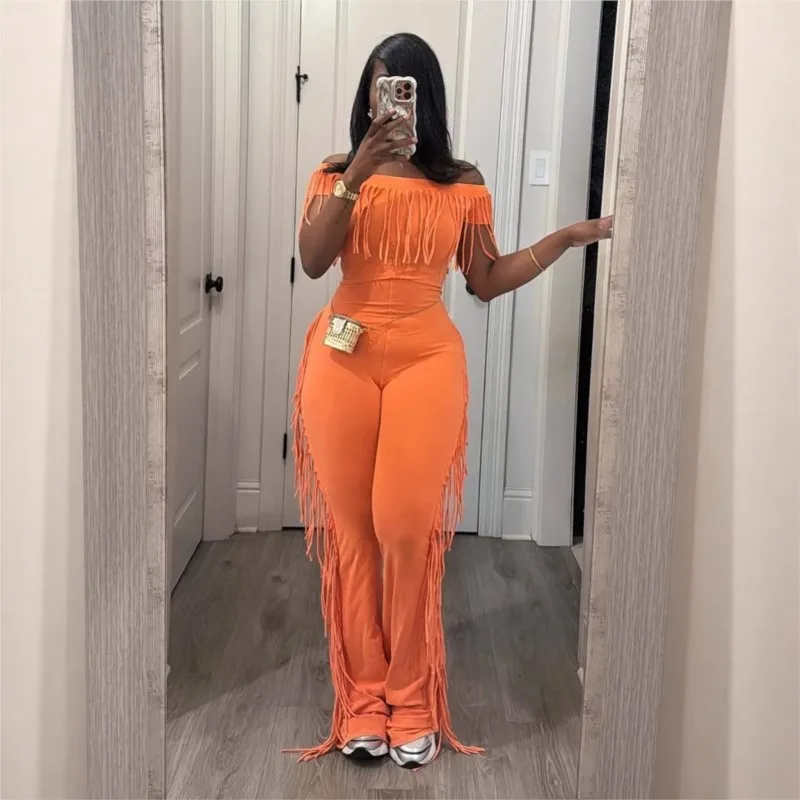 Tassel New In Matching Sets Solid Color 2 Pieces Set For Woman Two Piece Outfits Slim Simple Style All-match Commuting Casual