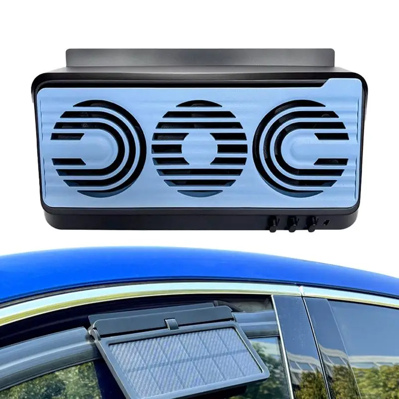 Car Suction & Blowing Integrated Solar Exhaust Fan USB Charging Car Cooling 3 Fans Energy Saving System Radiator