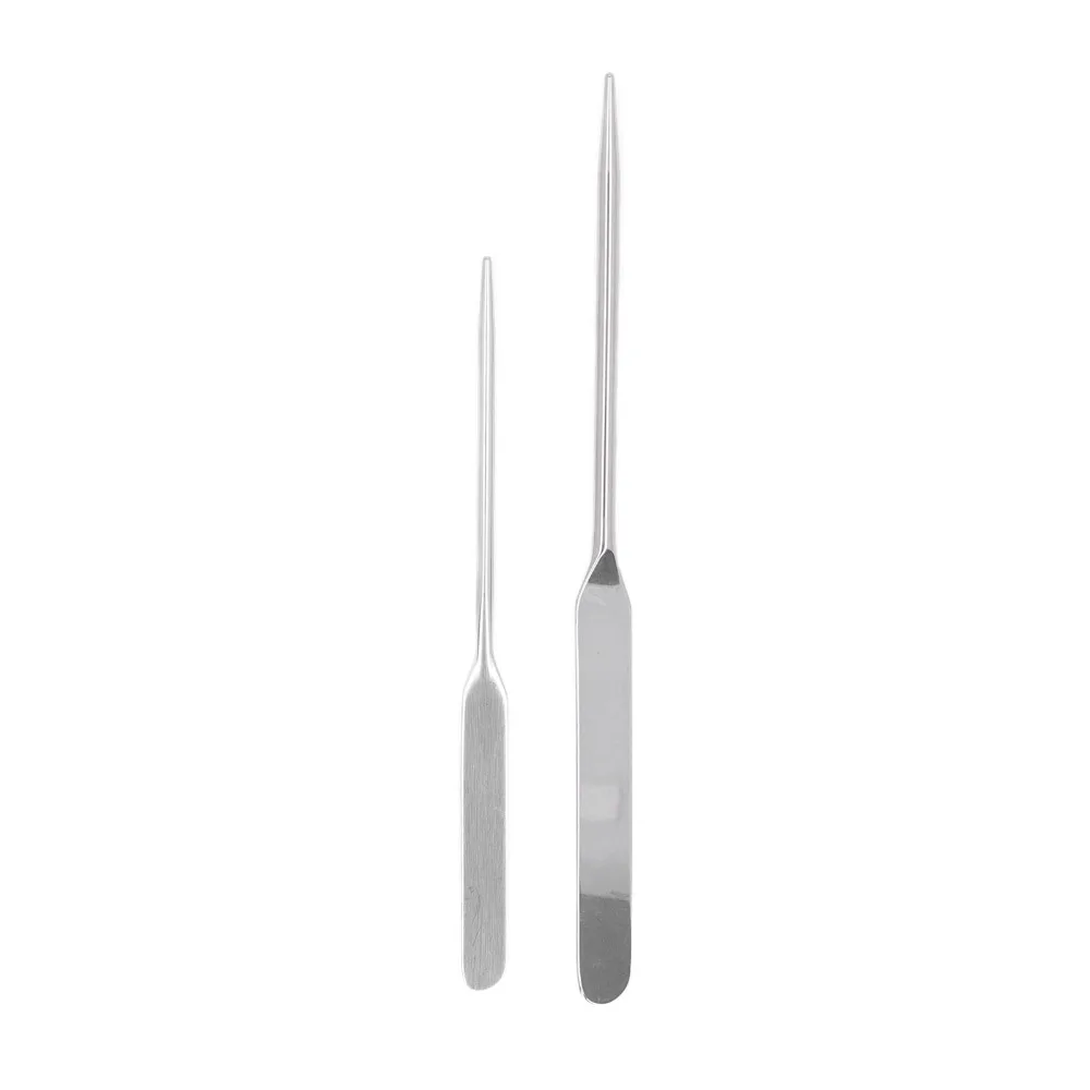 2pcs Set Double Ended Makeup Mixing Spatula Spatula Shovel Shape Stainless Steel Foundation Stirrer Stick Silver