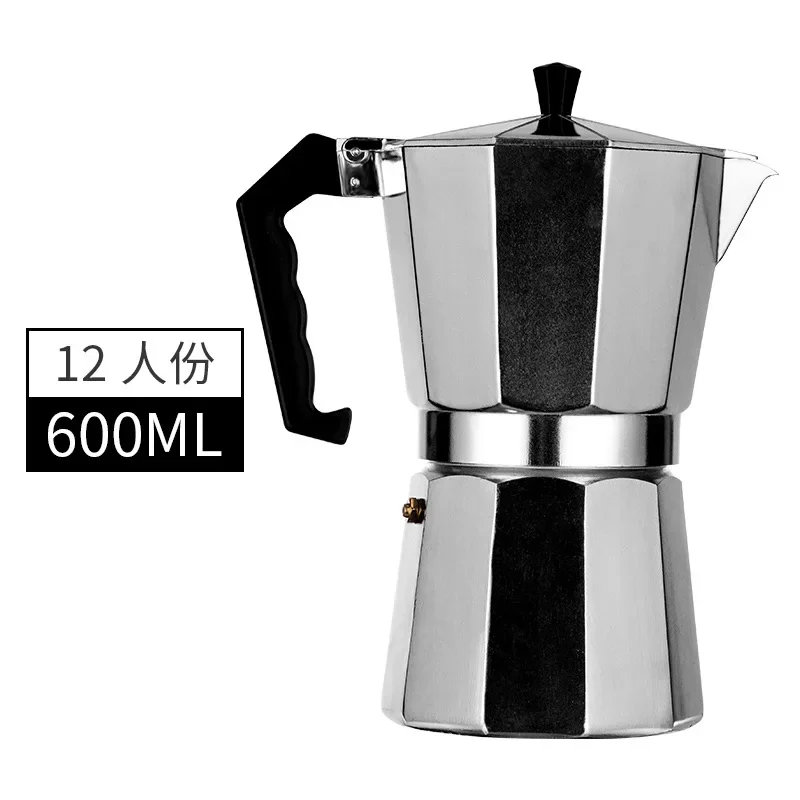 NONE Mokka-Kaffeetöpfe, italienische achteckige Aluminiumtöne, Kaffeetassenmaschine, Teebereiter, tragbare Kaffeemaschine 10