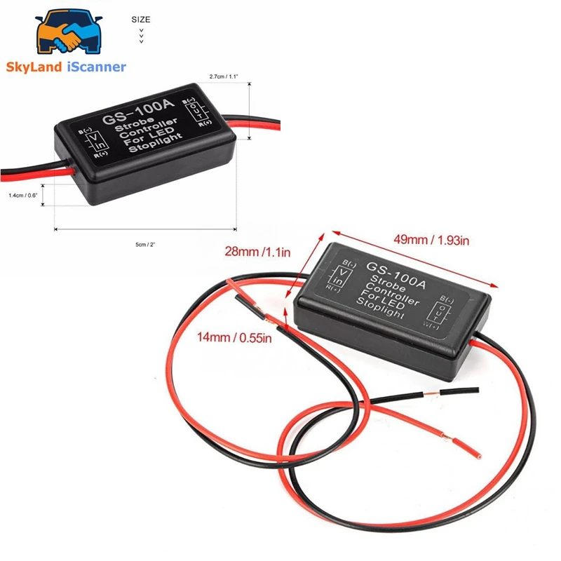 New Arrival GS-100A Flash Strobe Controller Flasher Module For Car LED Brake Stop Light Lamp 12-24V Short Circuit Protection